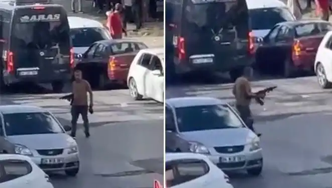 Başakşehir'de Pompalı Tüfekle Sokağı Kapatan Şahsın Korkunç Anları