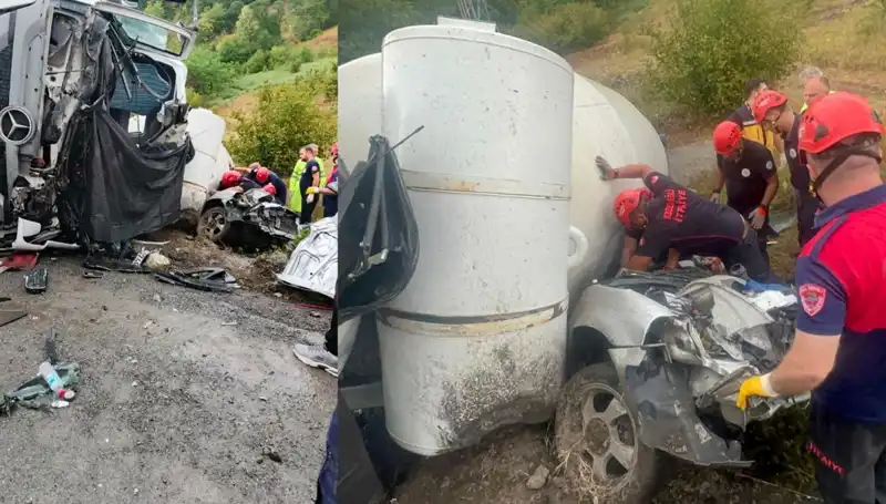 Beton Mikseri Otomobilin Üzerine Devrildi: Feci Kaza 1 Ölü, 1 Yaralı