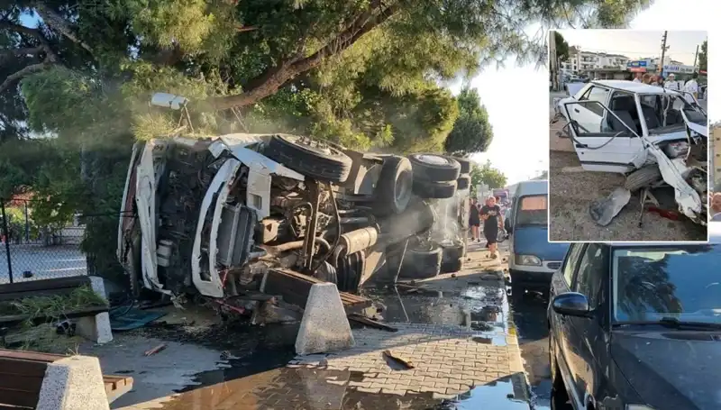 Freni Patlayan Kamyon Trafik Işığında Otomobillere Saplandı: Panik Saldırısı!