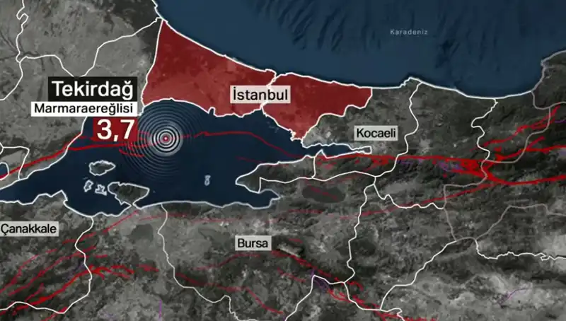 Marmara Denizi'nde Şok Etkisi Yaratan 3,7 Büyüklüğünde Deprem!