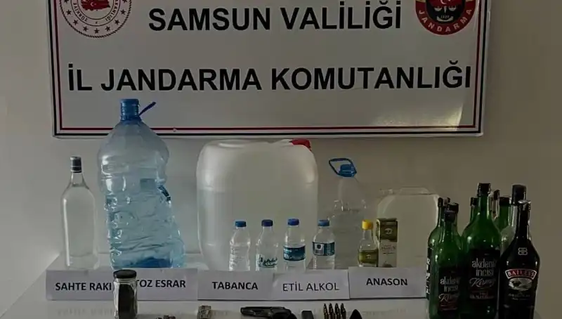 Samsun’da Sahte İçki Operasyonu: Yüzlerce Litre Ele Geçirildi
